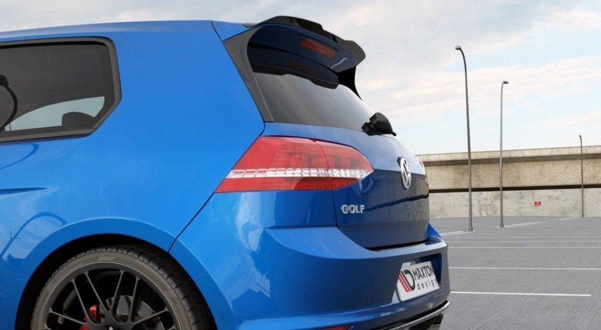 Maxton Design Spoiler CAP V.3 für Volkswagen Golf 7 / 7 Facelift R / R-Line / GTI  schwarz Hochglanz