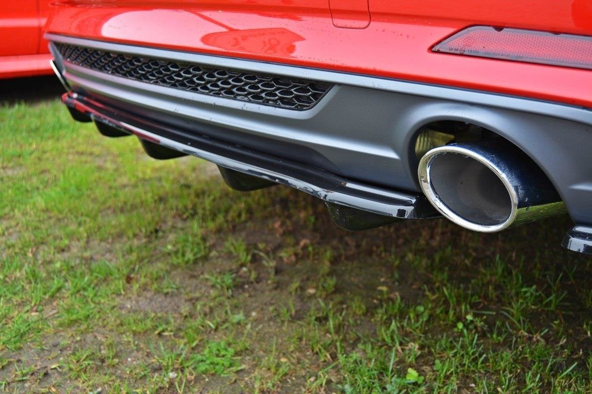Maxton Design Mittlerer Diffusor Heck Ansatz für Audi A5 F5 S-Line DTM LOOK schwarz Hochglanz