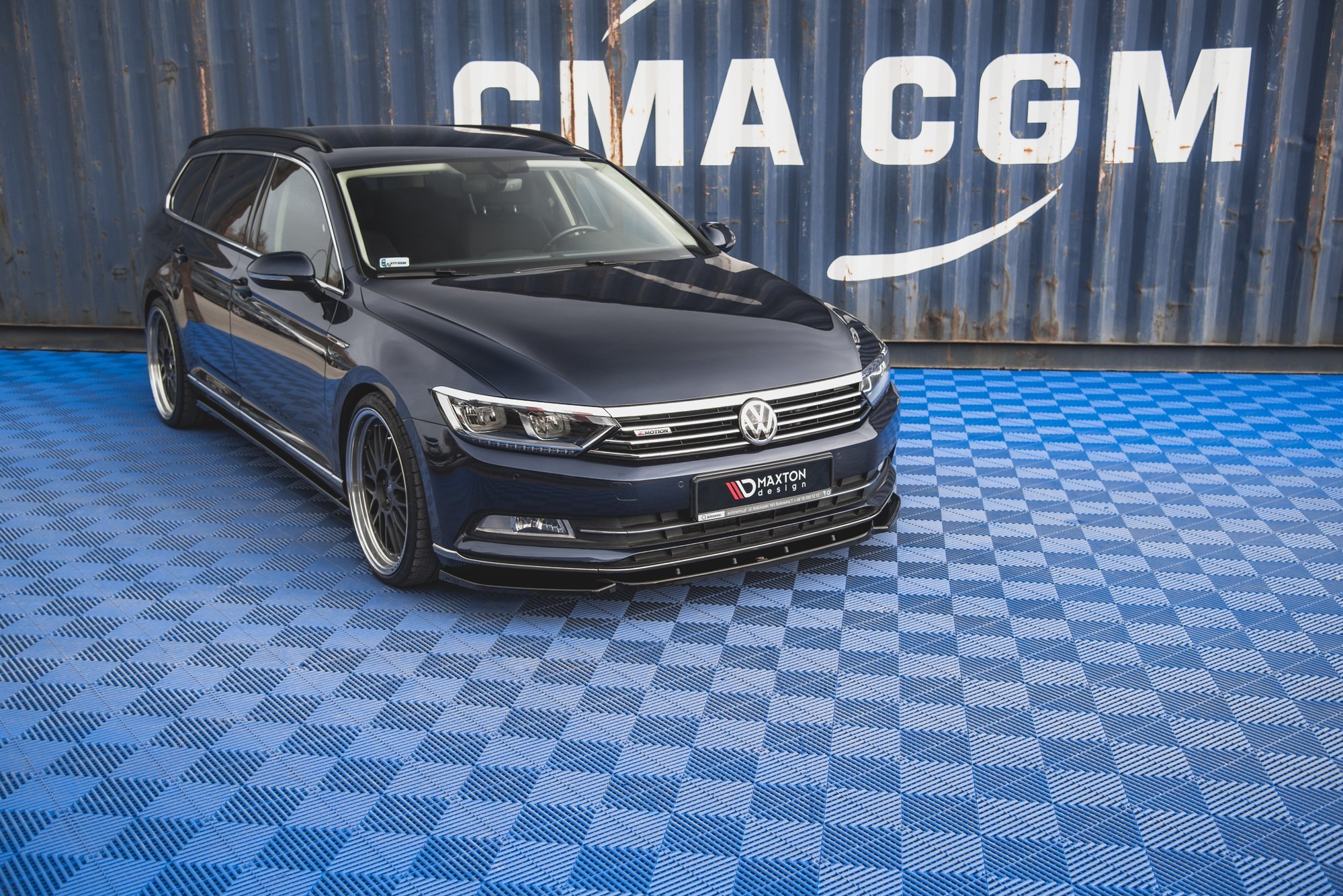 Maxton Design Front Ansatz V.1 für Volkswagen Passat B8 schwarz Hochglanz