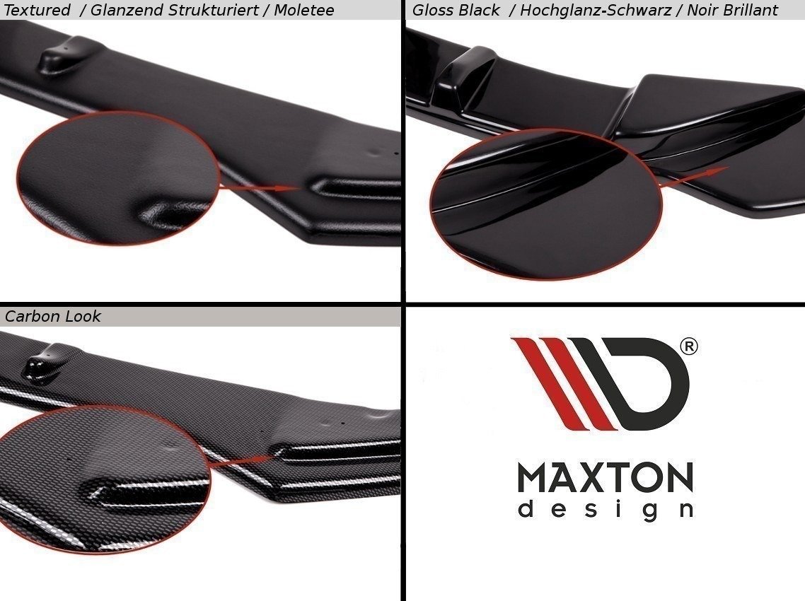 Maxton Design Mittlerer Diffusor Heck Ansatz für VW Passat CC R36 RLINE (vor Facelift) DTM LOOK schwarz Hochglanz