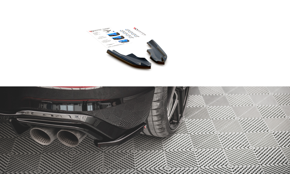 Maxton Design Heck Ansatz Flaps Diffusor V.4 für Volkswagen Golf R Mk8 schwarz Hochglanz