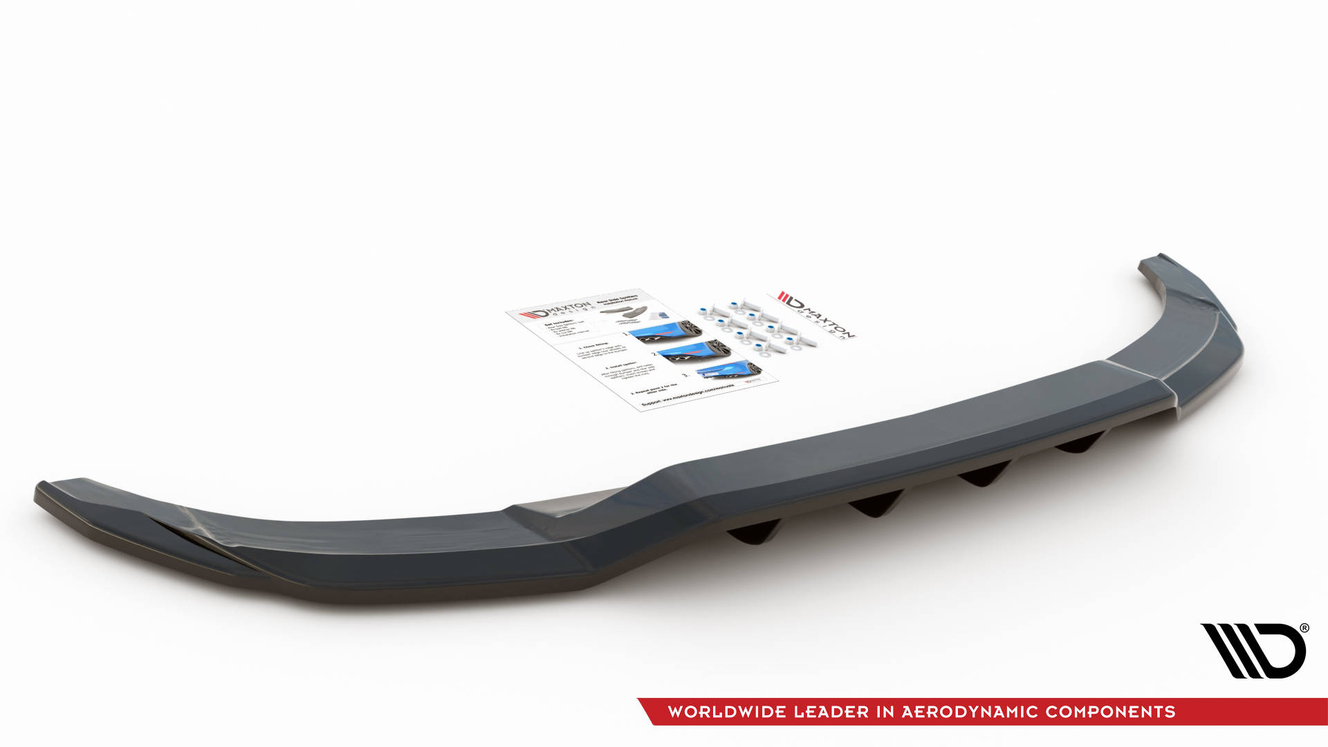 Maxton Design Mittlerer Diffusor Heck Ansatz DTM Look für Audi A3 S-Line Sportback 8Y schwarz Hochglanz