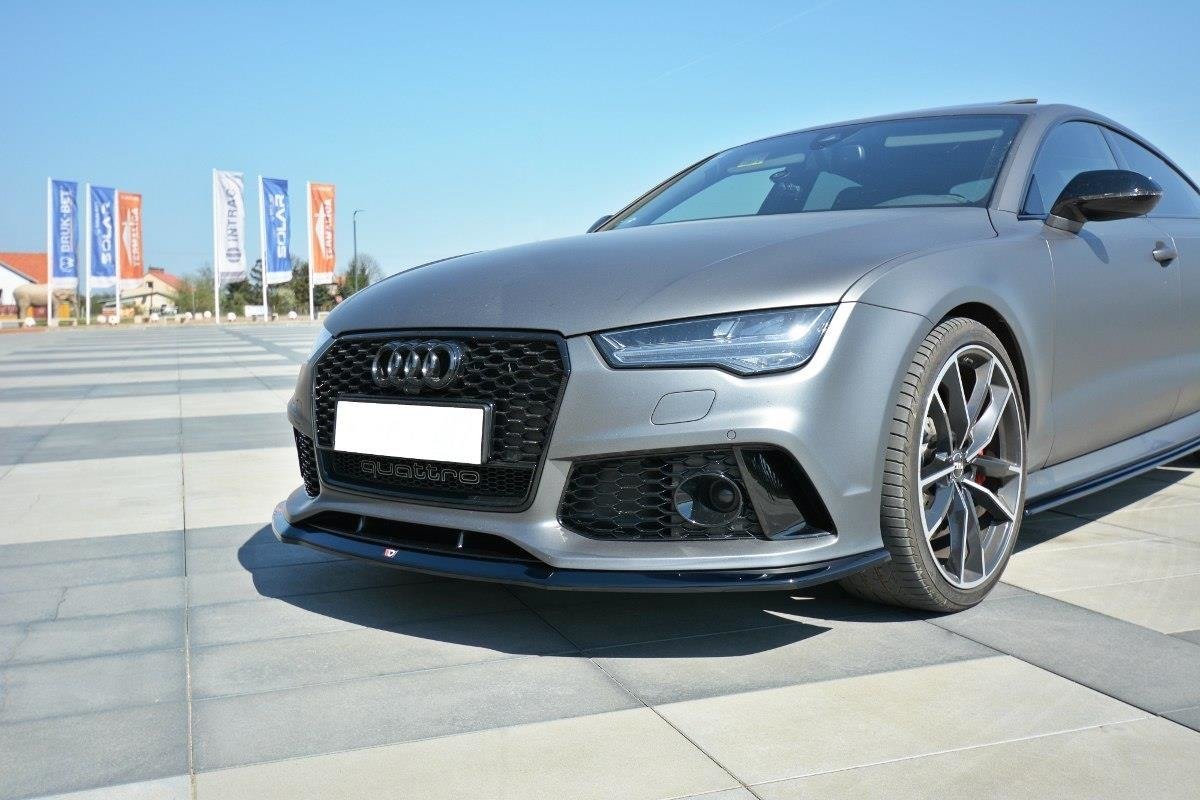 Maxton Design Front Ansatz V.2 für Audi RS7 Facelift schwarz Hochglanz