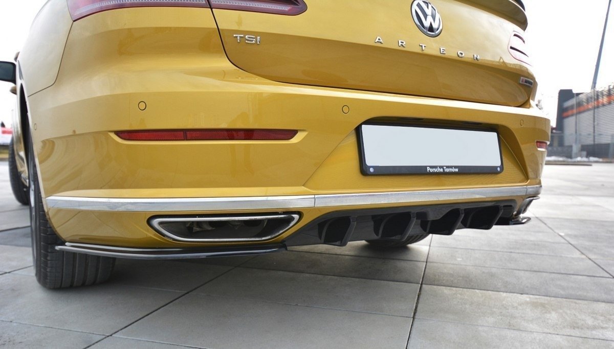 Maxton Design Diffusor Heck Ansatz für Volkswagen Arteon R-Line schwarz Hochglanz