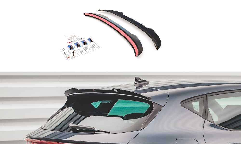 Maxton Design Spoiler CAP für Seat Leon FR Hatchback Mk4 schwarz Hochglanz