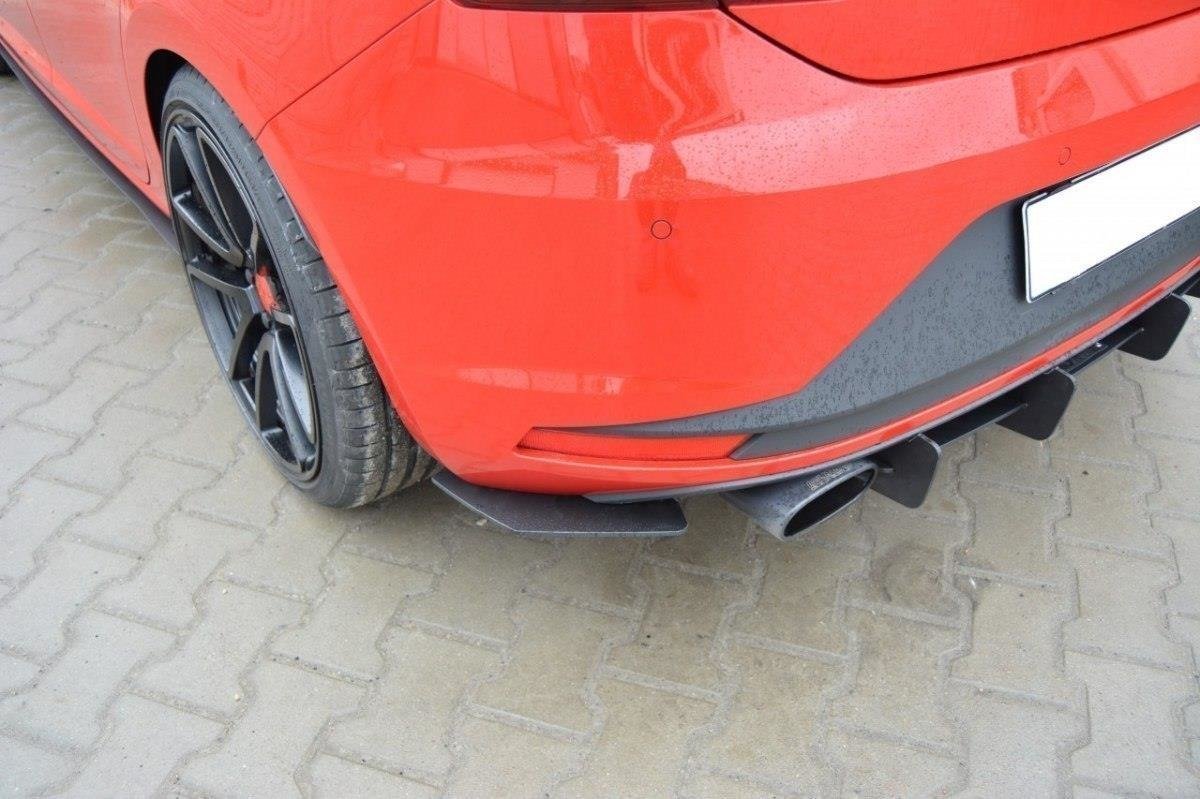 Maxton Design SEAT LEON III CUPRA Diffusor Heck Ansatz für Heckschürze für & Heck Ansatz Flaps Diffusor für