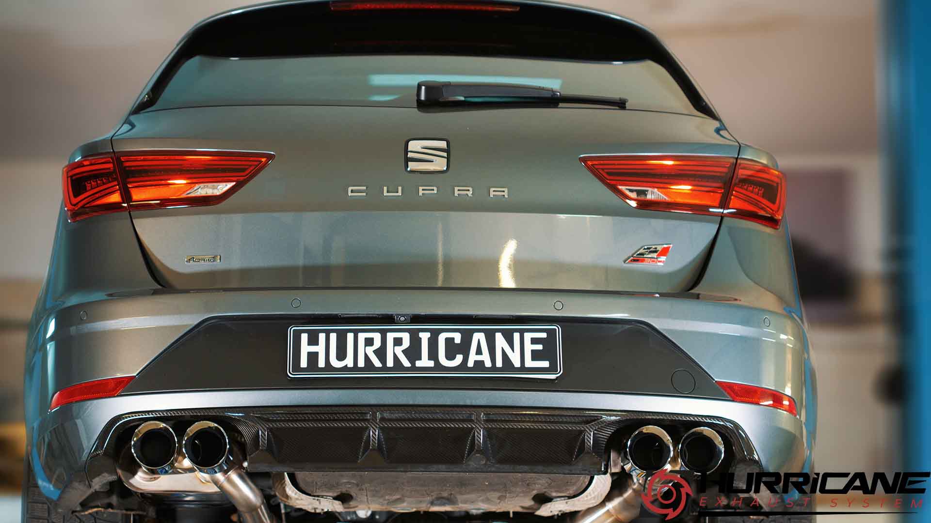 Hurricane 3,5" Auspuffanlage für Seat Leon Cupra ST 300 AWD Carbon Edition 5F V1