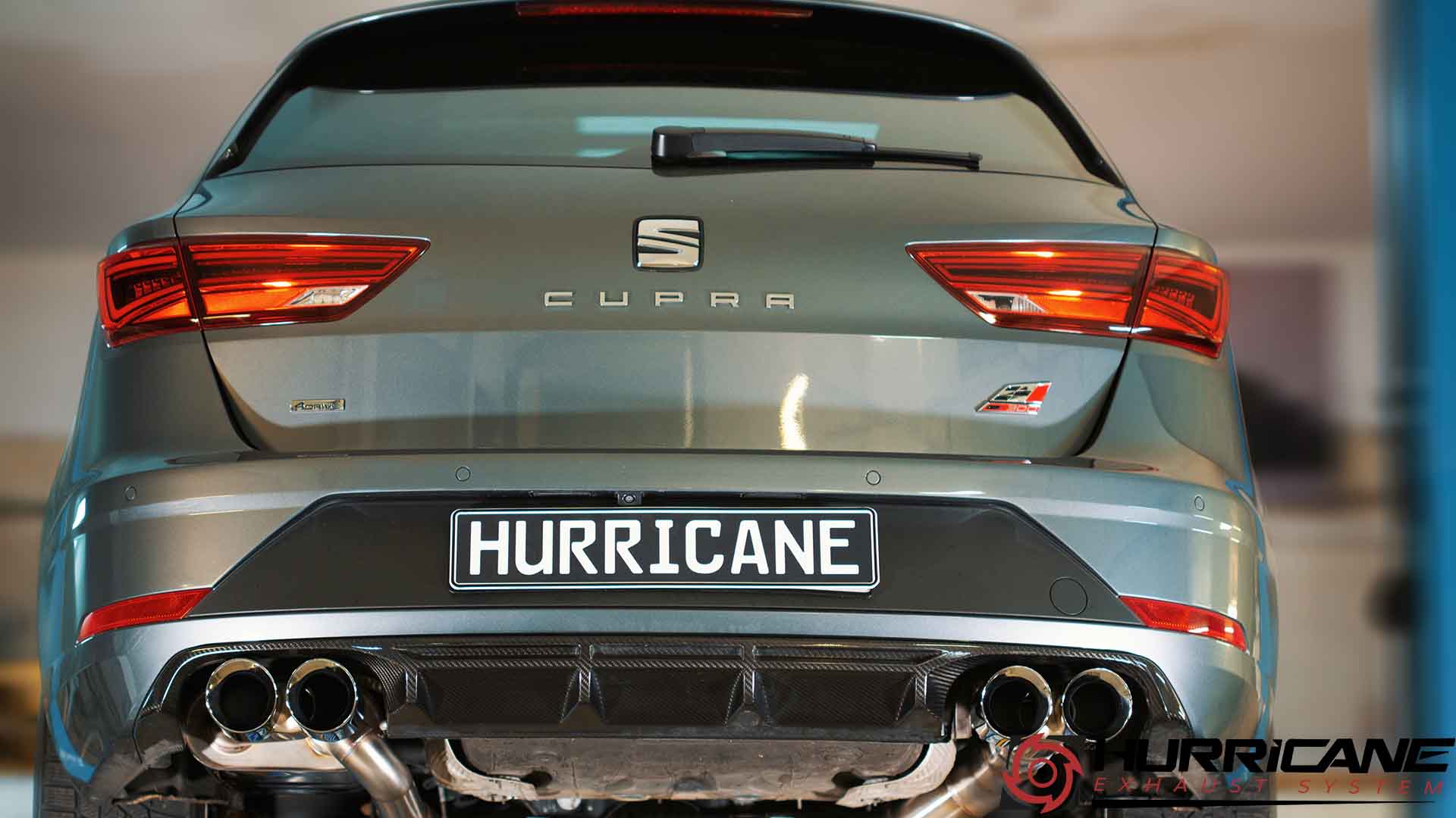 Hurricane 3,5" Auspuffanlage für Seat Leon Cupra ST 300 AWD Carbon Edition 5F V2 Hurricane 3,5" Auspuffanlage für Seat Leon Cupra ST 300 AWD Carbon Edition 5F V2