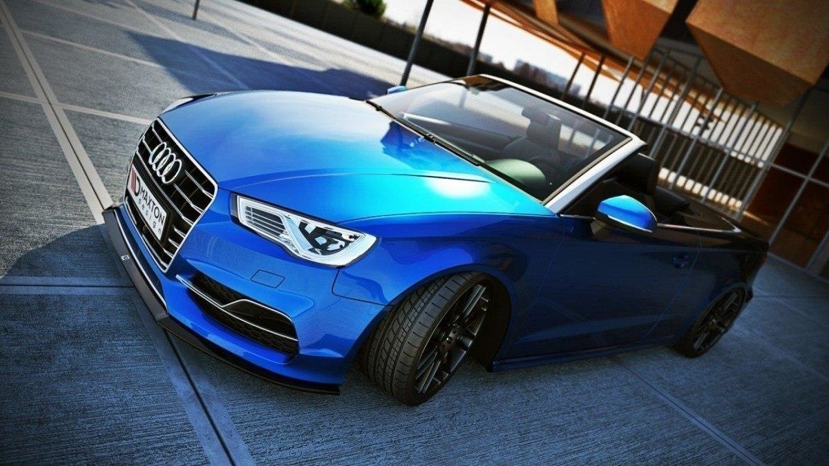 Maxton Design Front diffusor V.1 Audi S3 / A3 S-Line 8V Limousine / Cabrio schwarz Hochglanz