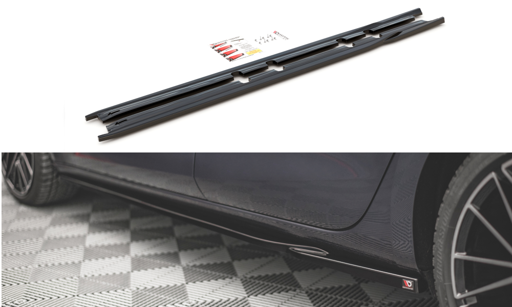 Maxton Design Seitenschweller Ansatz für V.1 für Seat Leon FR Mk4 / Cupra Leon  schwarz Hochglanz