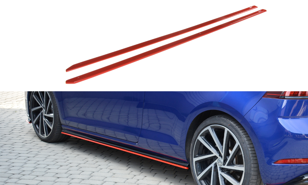 Maxton Design Seitenschweller Ansatz für V.2 für VW Golf 7 R / R-Line Facelift