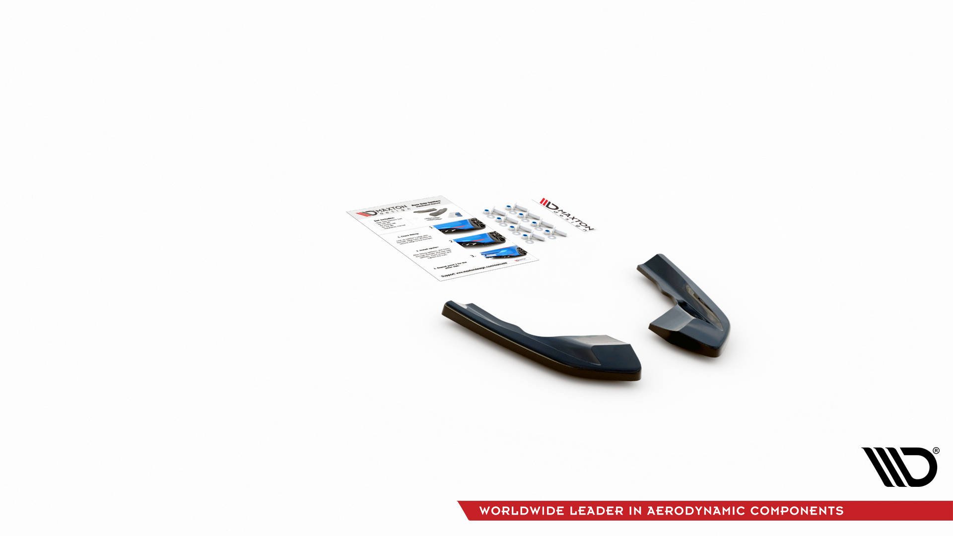 Maxton Design Heck Ansatz Flaps Diffusor V.1 für Volkswagen Golf R Mk8 schwarz Hochglanz