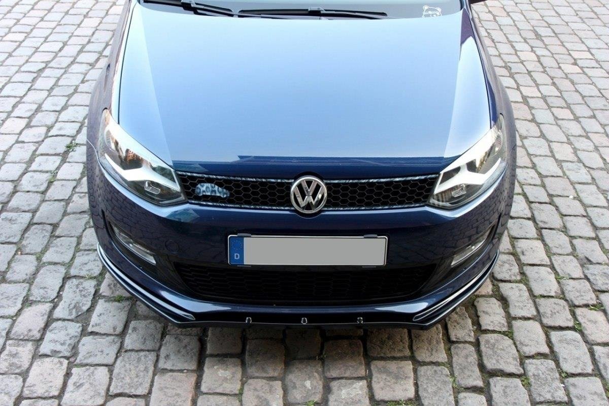 Maxton Design Front Ansatz für VW POLO MKV schwarz Hochglanz
