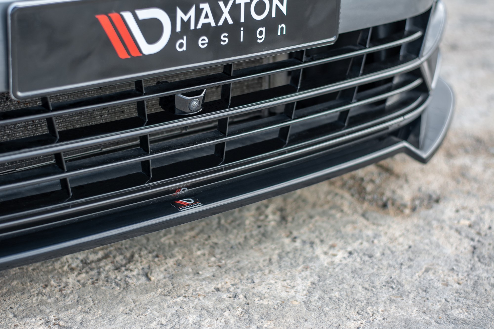 Maxton Design Front Ansatz V.2 für Volkswagen Passat R-Line B8 schwarz Hochglanz