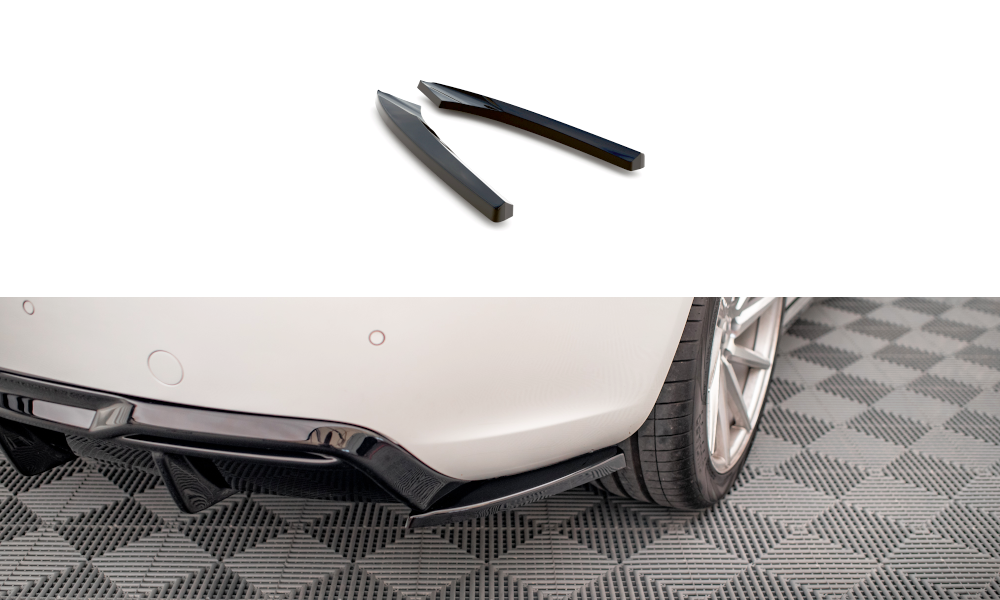 Maxton Design Heck Ansatz Flaps Diffusor für Audi A5 Coupe 8T Facelift schwarz Hochglanz