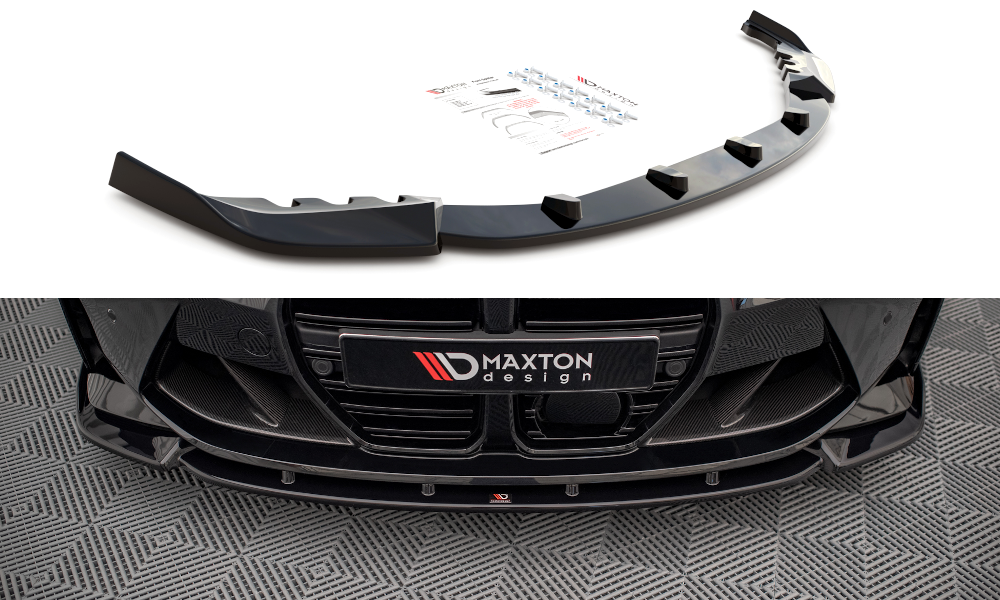 Maxton Design Front Ansatz V.3 für BMW M4 G82 / M3 G80 schwarz Hochglanz