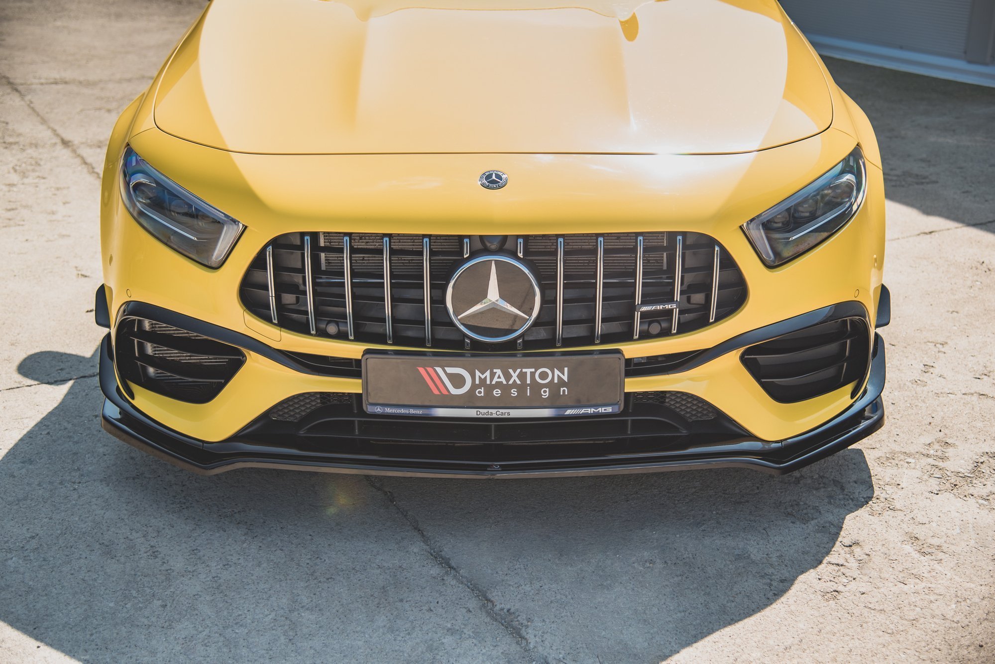 Maxton Design Front Ansatz V.1 für Mercedes-AMG A 45 S Aero Pack W177 schwarz Hochglanz