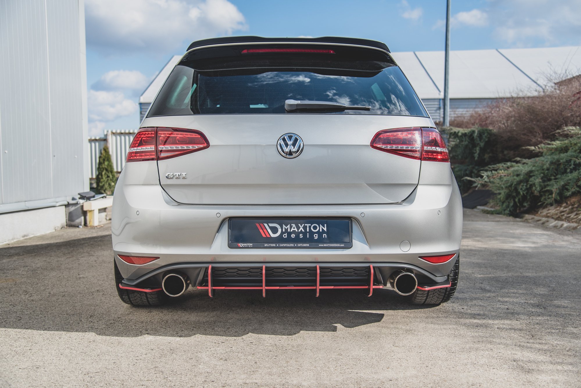 Maxton Design Diffusor Heck Ansatz für Heckschürze V.2 für VW Golf 7 GTI