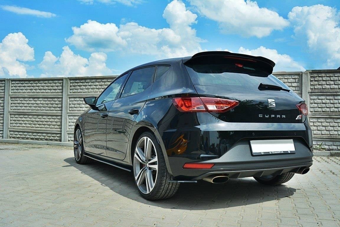 Maxton Design Heck Ansatz Flaps Diffusor für SEAT LEON III CUPRA / FR schwarz Hochglanz