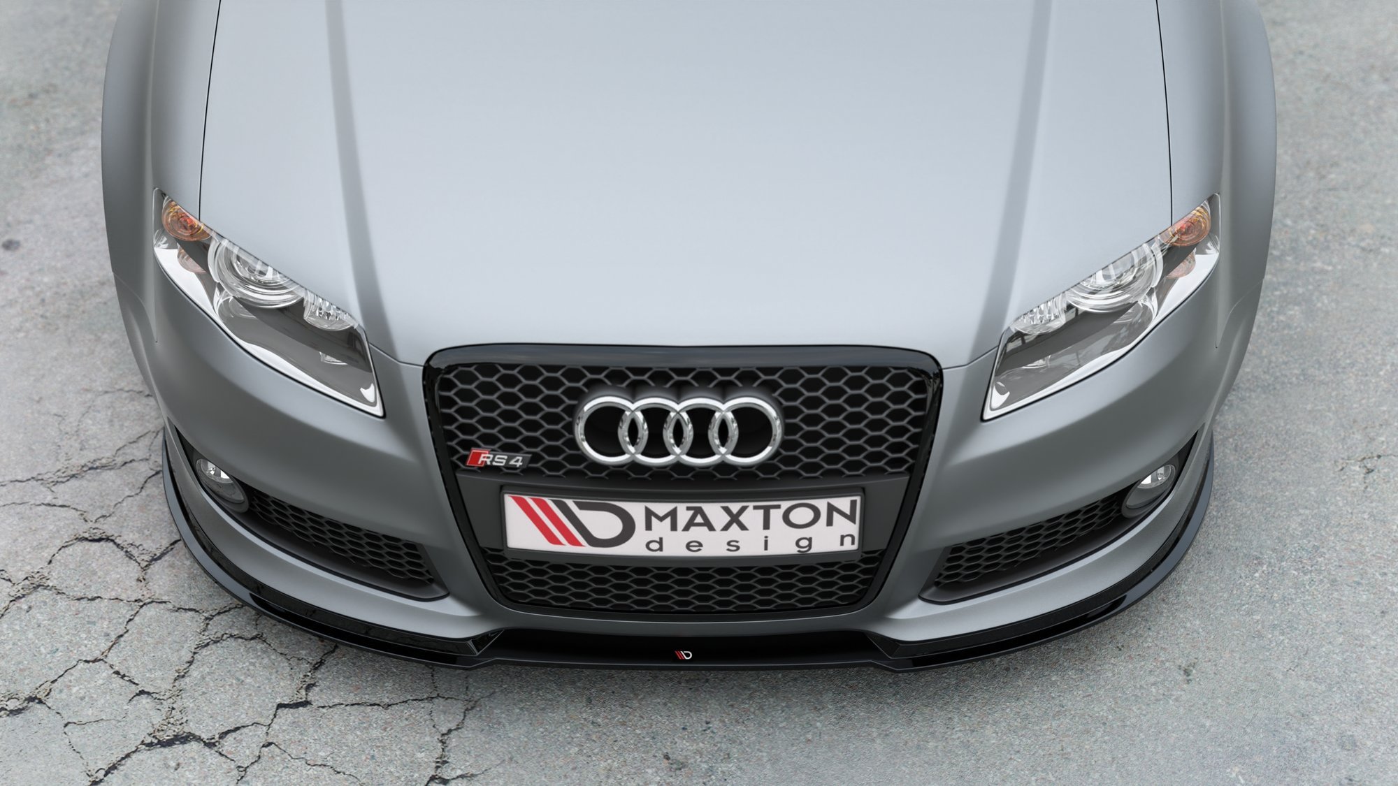 Maxton Design Front Ansatz V.1 für Audi RS4 B7 schwarz Hochglanz