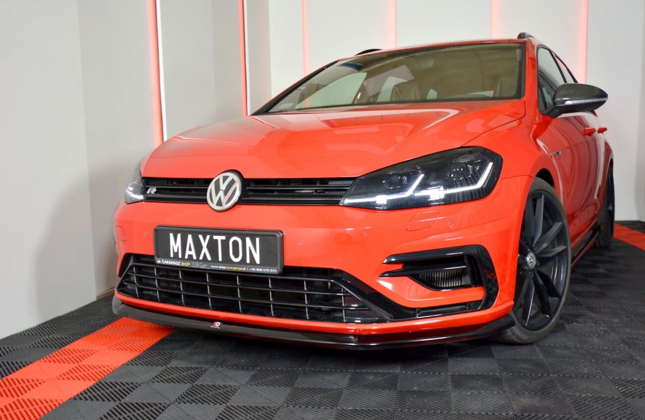 Maxton Design Cup Spoilerlippe Front Ansatz V.6 für VW GOLF 7 R / R-Line FACELIFT