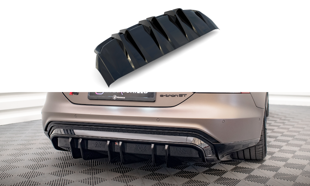 Maxton Design Diffusor Heck Ansatz für Audi e-Tron GT / RS GT Mk1 schwarz Hochglanz