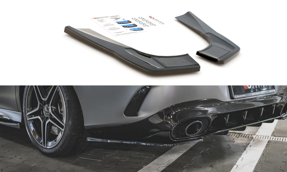 Maxton Design Heck Ansatz Flaps Diffusor für Mercedes-AMG CLA 35 Aero / 45 Aero C118 schwarz Hochglanz
