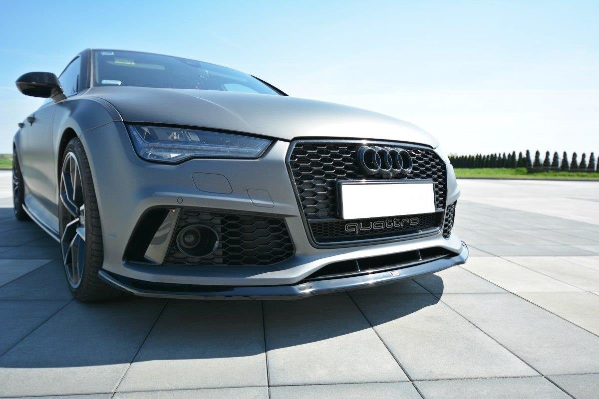 Maxton Design Front Ansatz V.2 für Audi RS7 Facelift schwarz Hochglanz