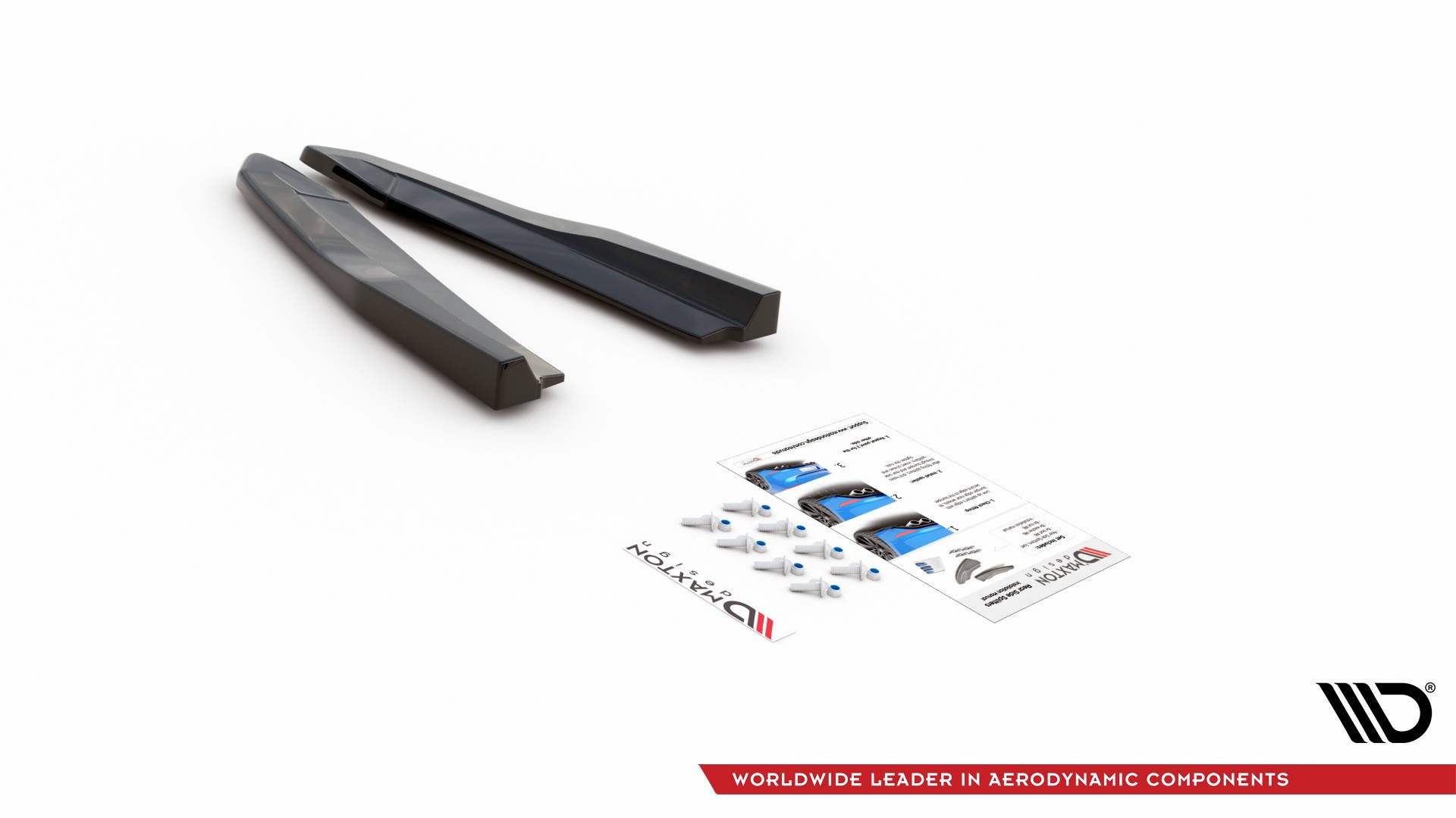 Maxton Design Heck Ansatz Flaps Diffusor V.3 für Skoda Octavia RS Mk4 schwarz Hochglanz