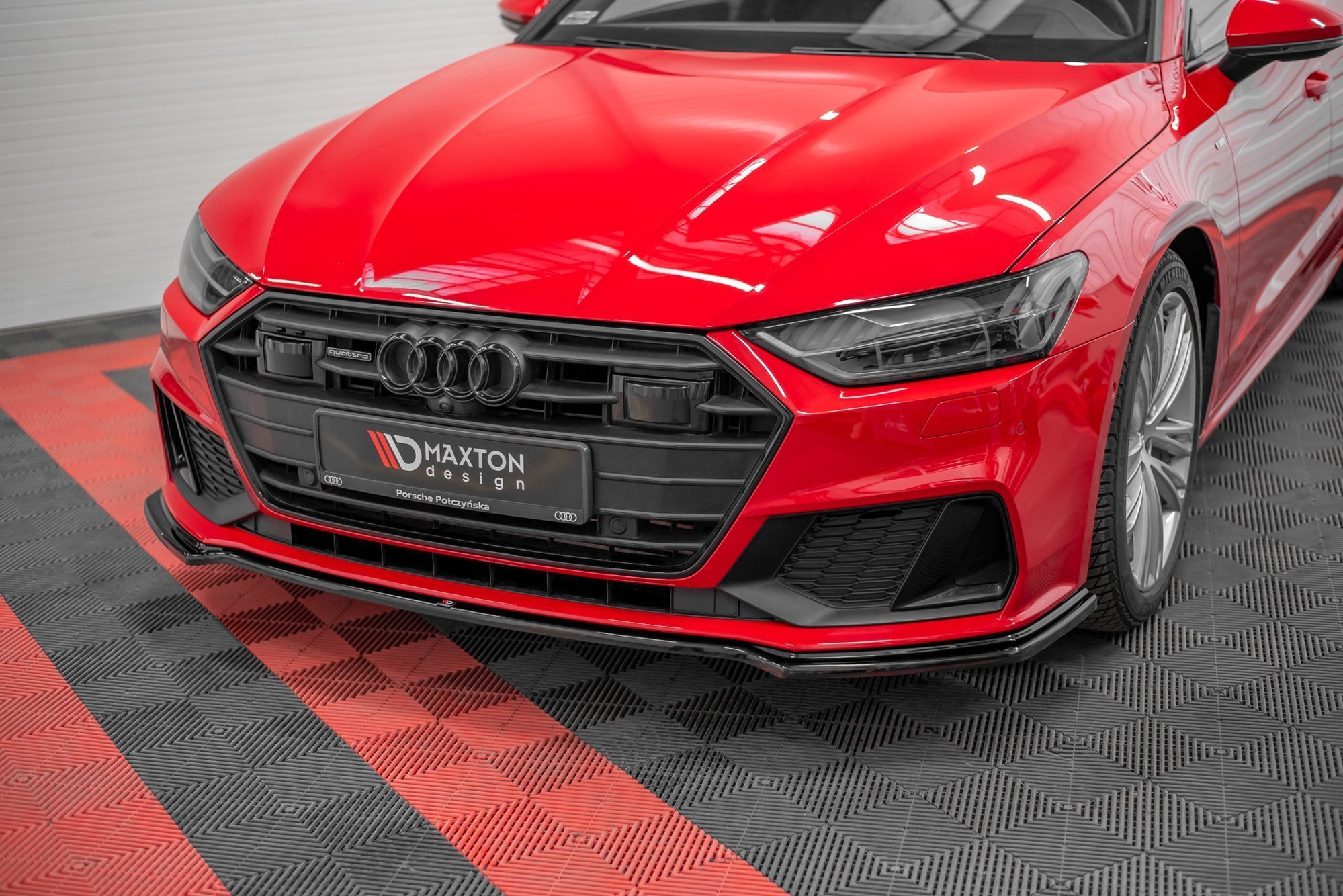 Maxton Design Front Ansatz V.1 für Audi A7 C8 S-Line / S7 C8 schwarz Hochglanz