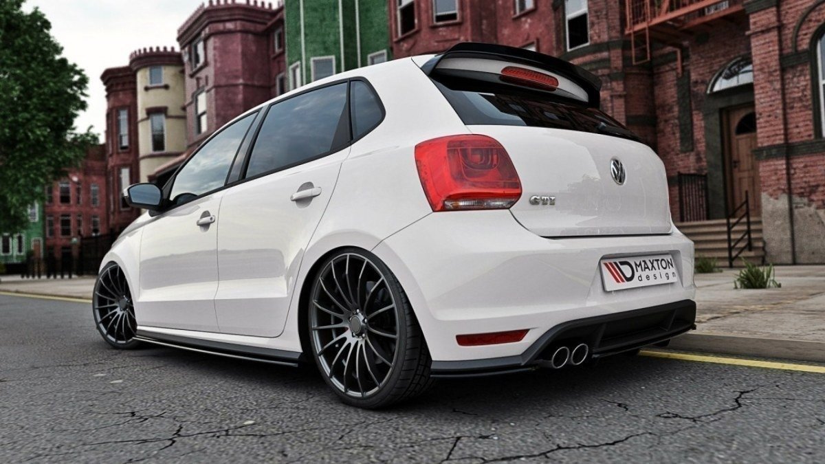 Maxton Design Diffusor Heck Ansatz für VW POLO MK5 GTI Facelift DTM LOOK schwarz Hochglanz