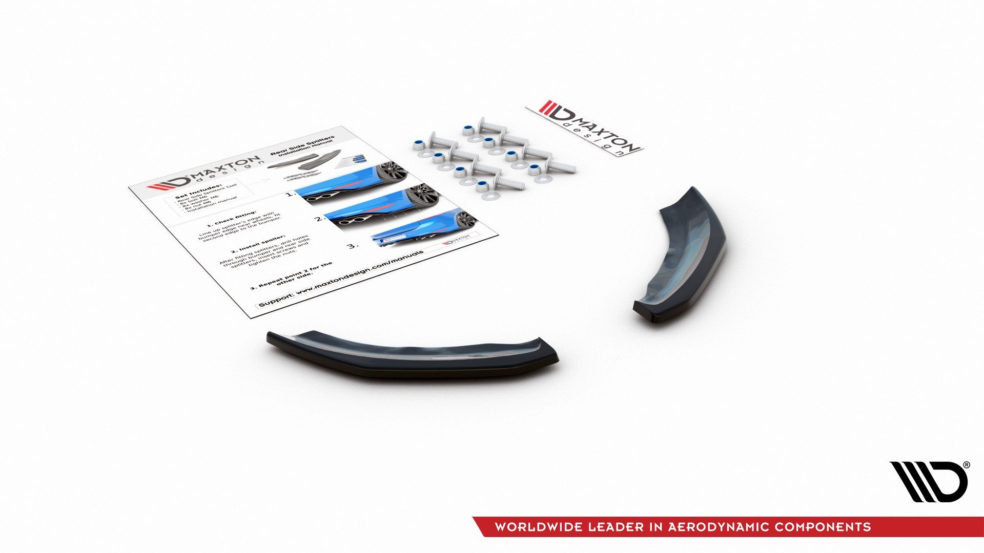 Maxton Design Heck Ansatz Flaps Diffusor für VW POLO MK6 GTI schwarz Hochglanz