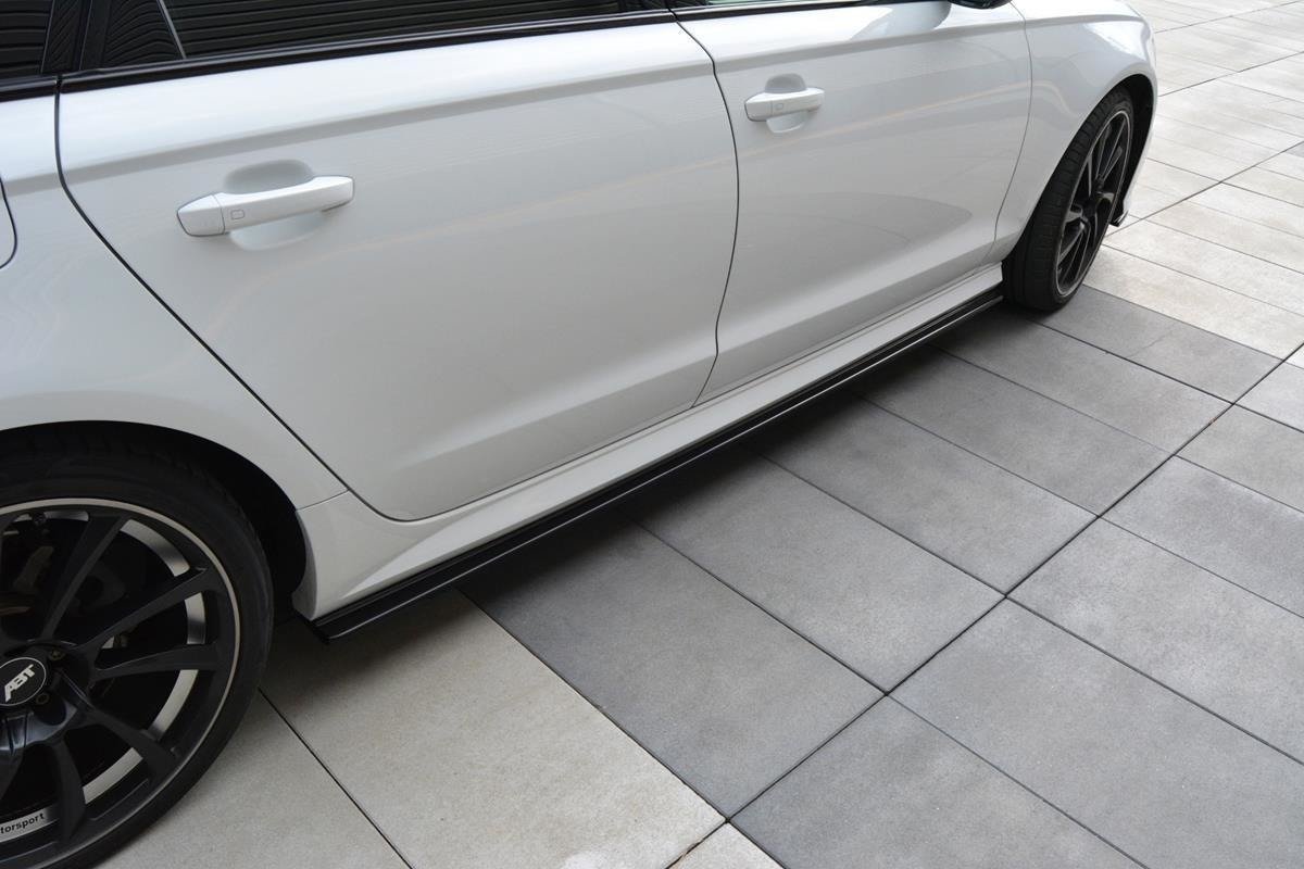 Maxton Design Seitenschweller Ansatz für Audi A6 C7 S-line/ S6 C7 Facelift schwarz Hochglanz