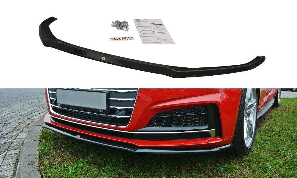 Maxton Design Front Ansatz V.2 für Audi A5 F5 S-Line schwarz Hochglanz
