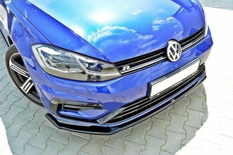 Maxton Design Front Ansatz V.2 für VW Golf 7 R / R-Line Facelift schwarz Hochglanz