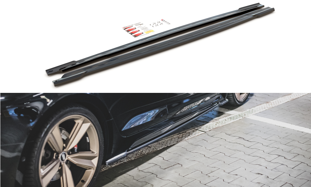 Maxton Design Seitenschweller Ansatz für Audi RS5 Sportback F5 Facelift schwarz Hochglanz