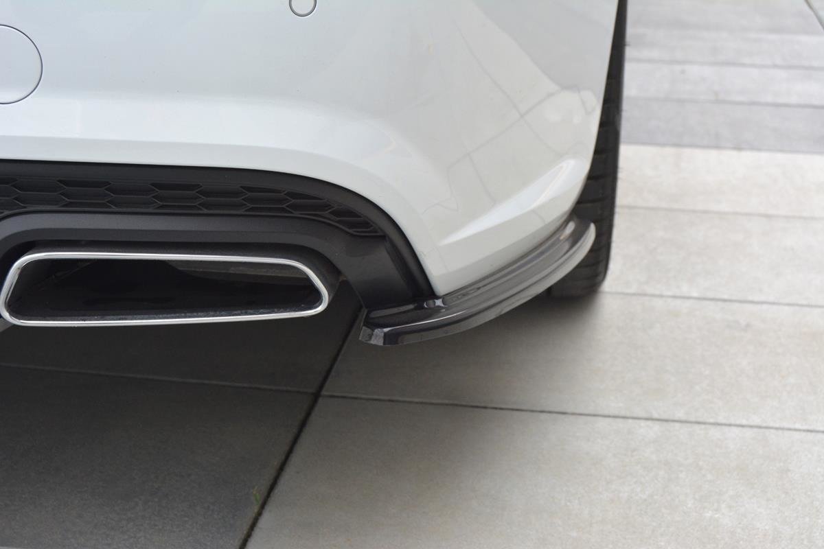 Maxton Design Heck Ansatz Flaps Diffusor für Audi A6 C7 Avant S-line/ S6 C7 Facelift schwarz Hochglanz