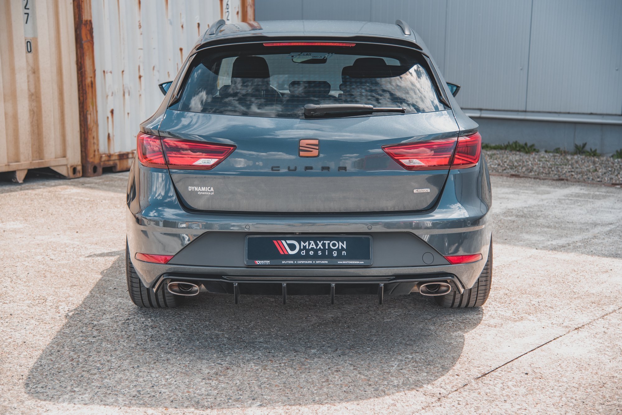 Maxton Design Diffusor Heck Ansatz V.2 für Seat Leon Cupra ST Mk3 FL schwarz Hochglanz