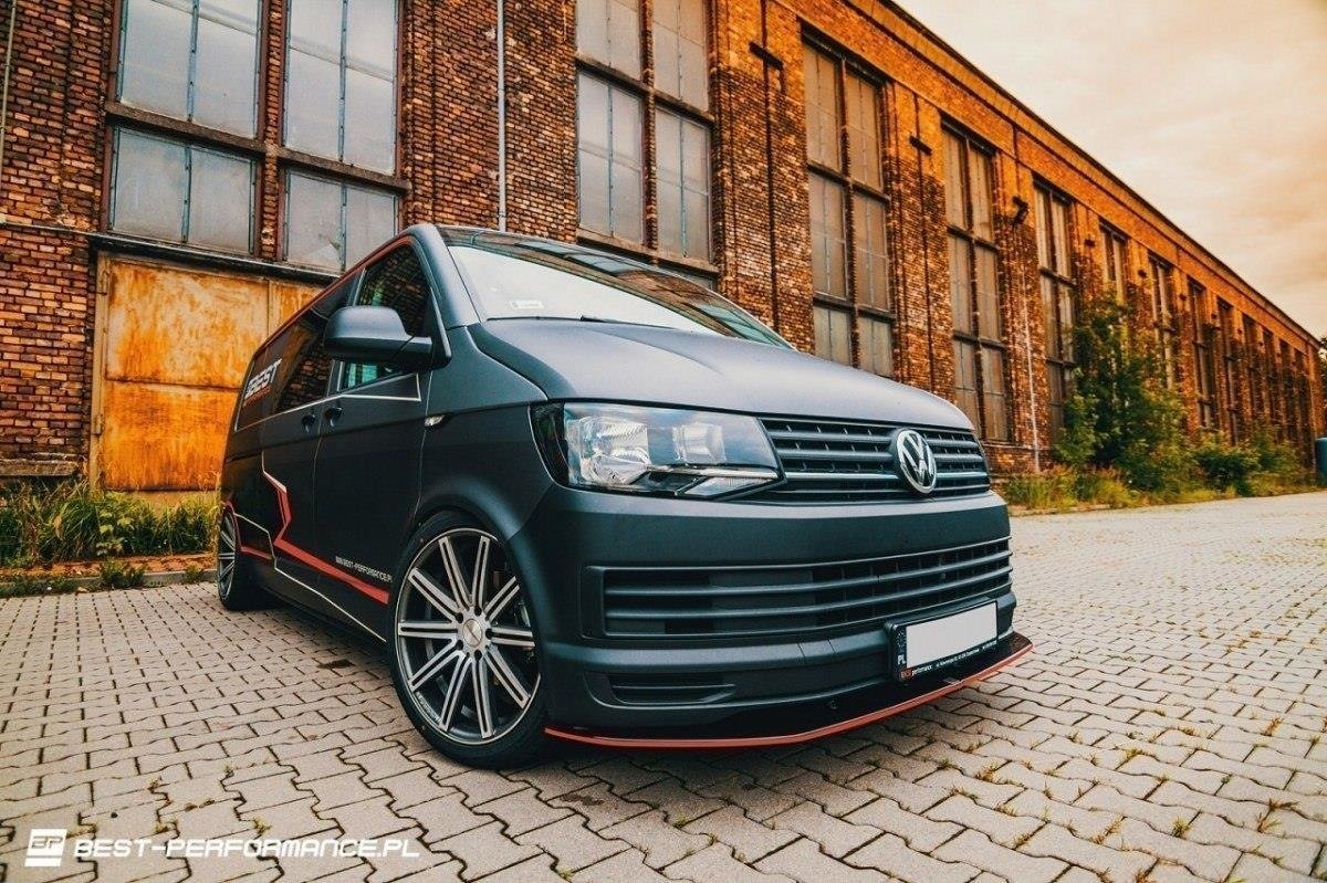 Maxton Design VOLKSWAGEN T6 Front Ansatz für v.1 schwarz Hochglanz