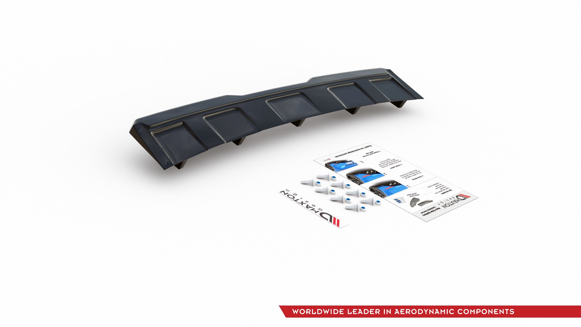 Maxton Design Mittlerer Diffusor Heck Ansatz DTM Look für Skoda Kodiaq RS schwarz Hochglanz