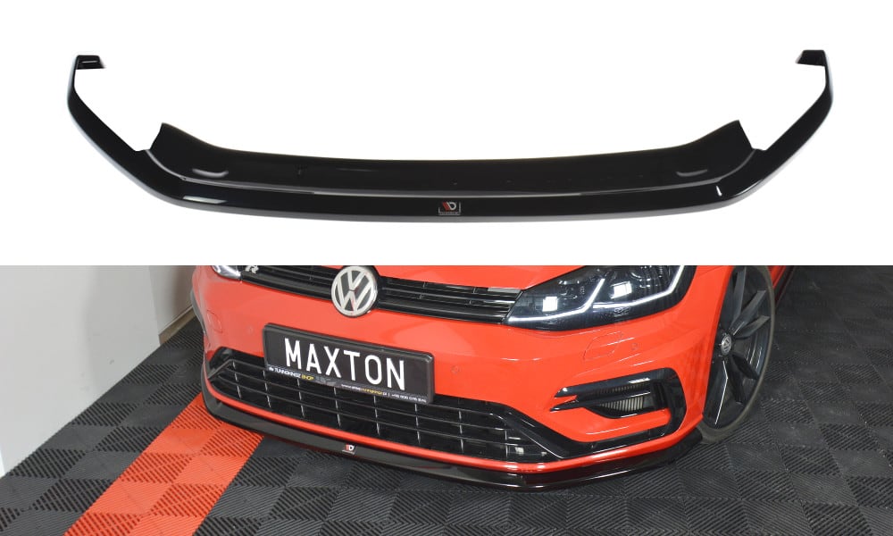 Maxton Design Cup Spoilerlippe Front Ansatz V.6 für VW GOLF 7 R / R-Line FACELIFT