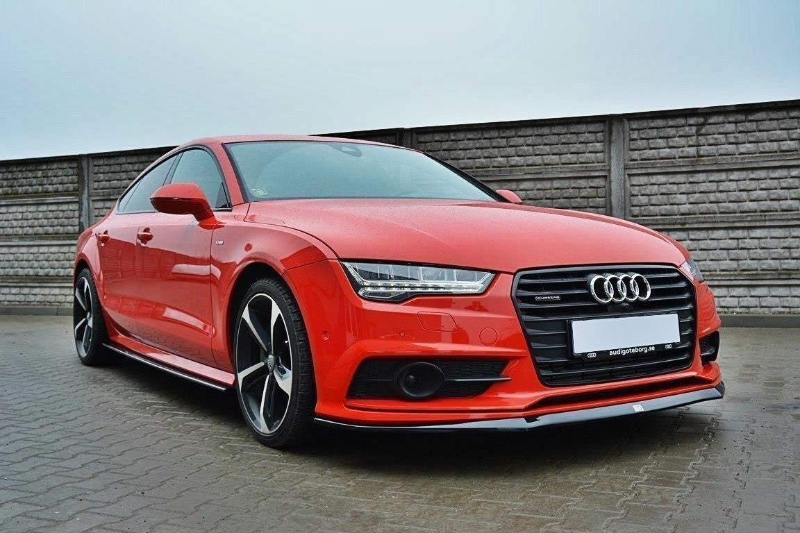 Maxton Design Front Ansatz für Audi S7 / A7 S-Line C7 FL schwarz Hochglanz