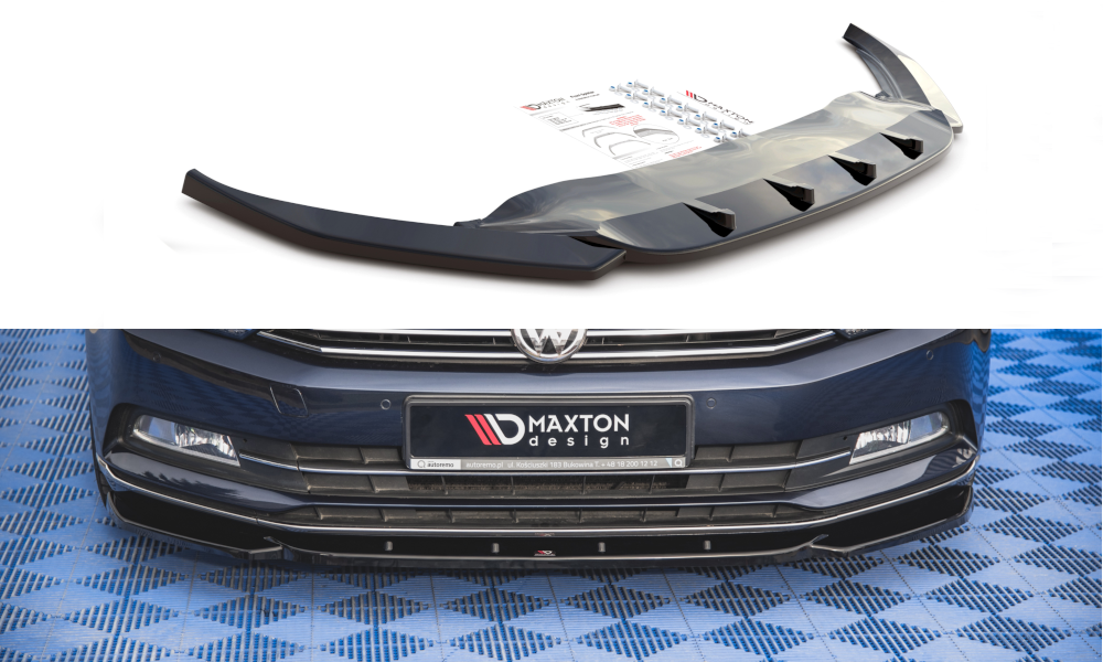 Maxton Design Front Ansatz V.1 für Volkswagen Passat B8 schwarz Hochglanz