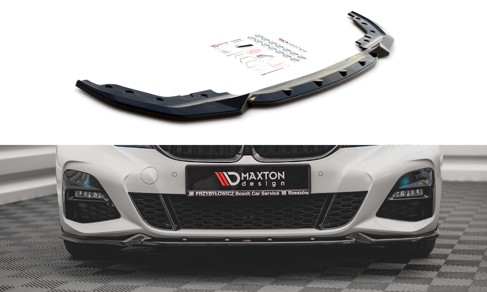 Maxton Design Front Ansatz V.4 für BMW 3er G20 / G21 M-Paket schwarz Hochglanz