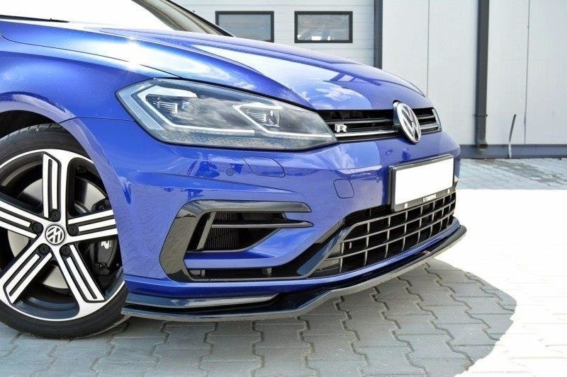 Maxton Design Front Ansatz V.3 für VW Golf 7 R / R-Line Facelift schwarz Hochglanz