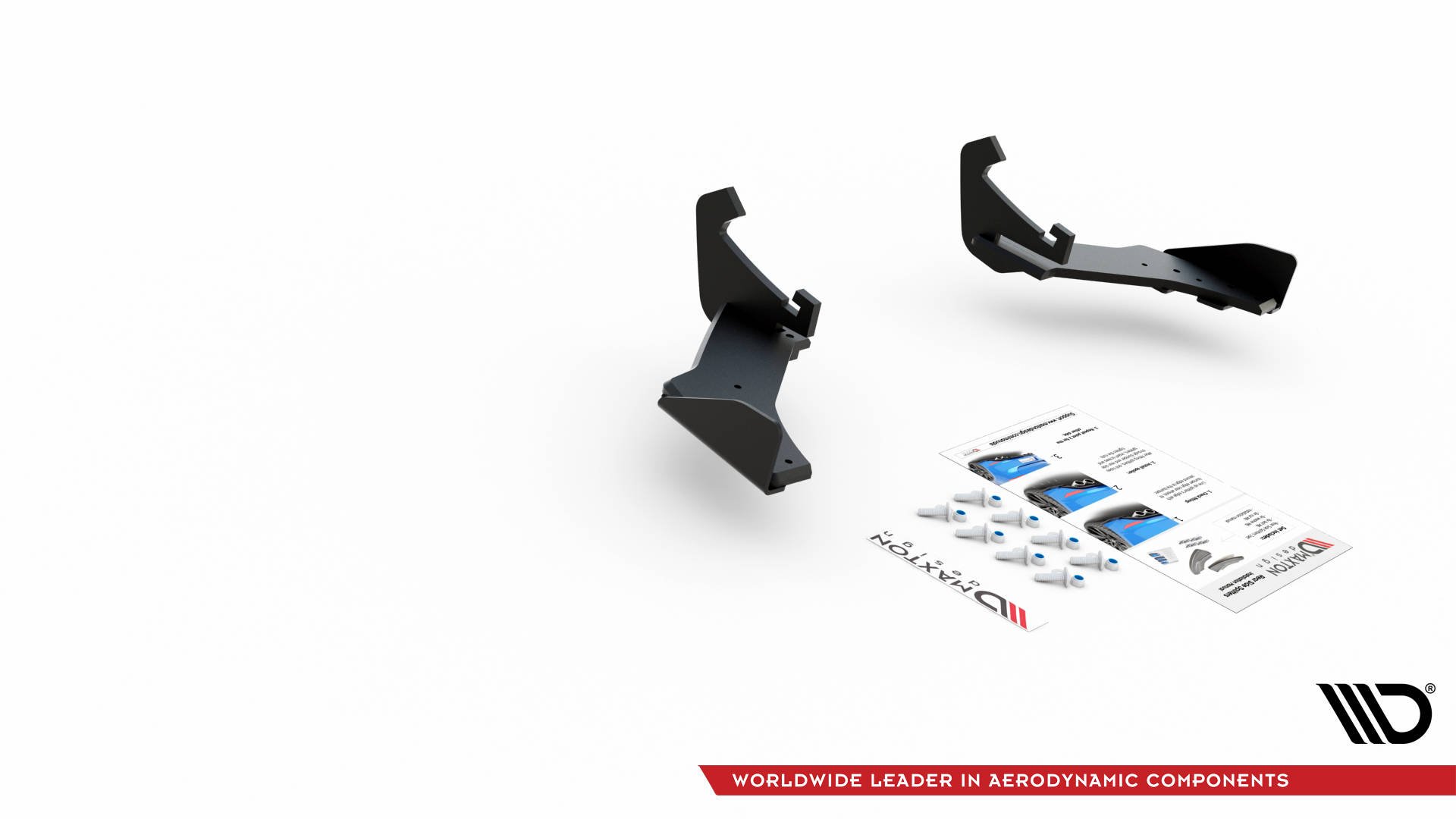 Maxton Design Robuste Racing Heck Ansatz Flaps Diffusor +Flaps für VW Golf 7 R Facelift schwarz Hochglanz