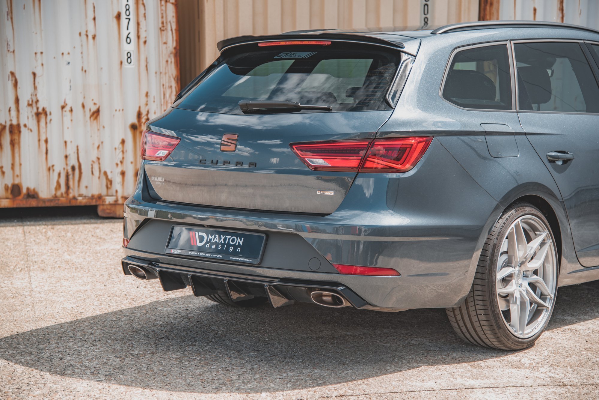Maxton Design Diffusor Heck Ansatz V.2 für Seat Leon Cupra ST Mk3 FL schwarz Hochglanz