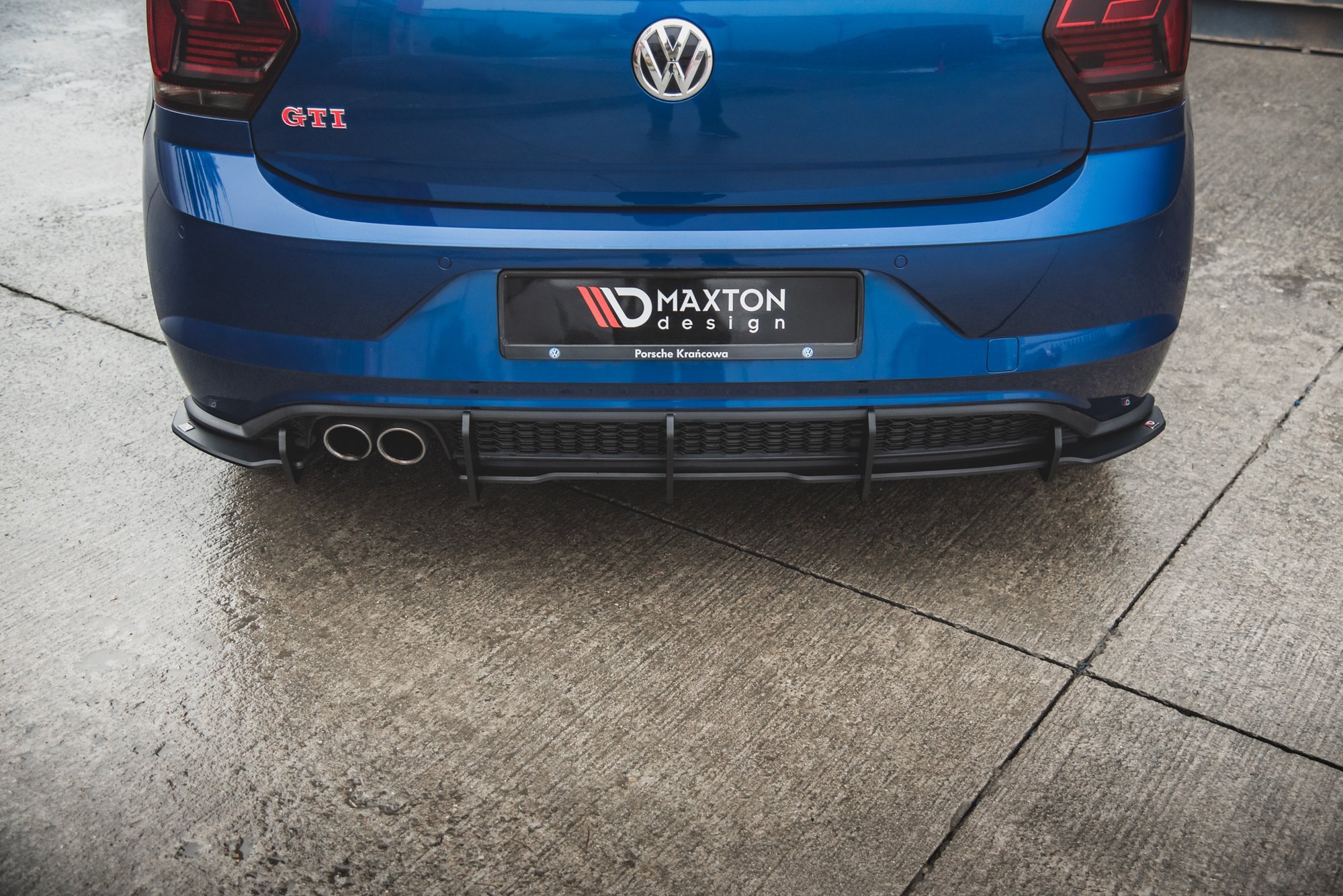 Maxton Design Robuste Racing Diffusor Heck Ansatz für Volkswagen Polo GTI Mk6