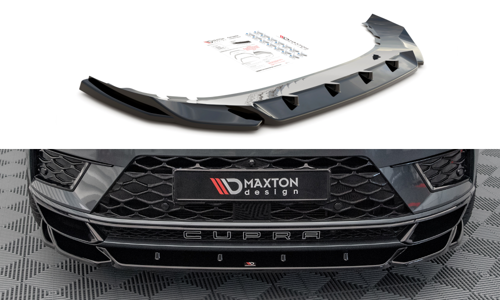 Maxton Design Front Ansatz V.2 für Cupra Ateca schwarz Hochglanz