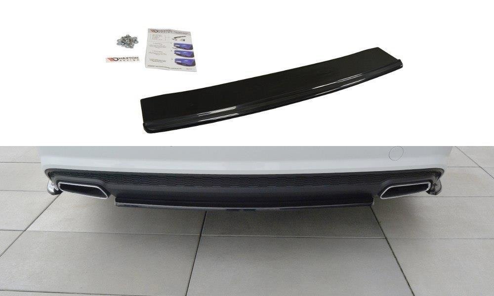 Maxton Design Mittlerer Diffusor Heck Ansatz für Audi A6 C7 Avant S-line Facelift schwarz Hochglanz